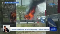 Truck, nasunog sa NLEX-Bocaue; 2 sakay, ligtas | Saksi