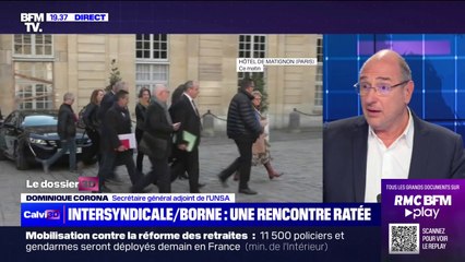 Retraites: "On a un gouvernement qui est très obtus" estime Dominique Corona (UNSA)