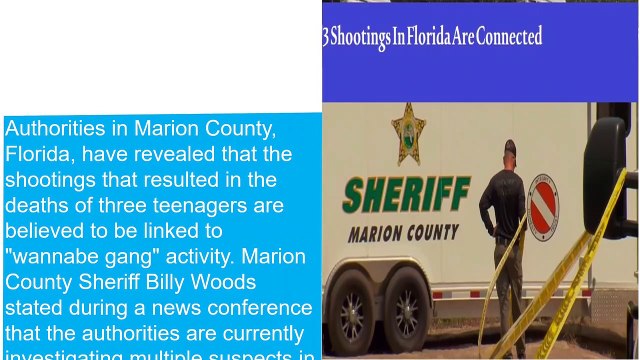 3 Shootings In Florida Are Connected: Authorities Investigate Gang Involvement in Three Connected Teenage Shootings in Florida