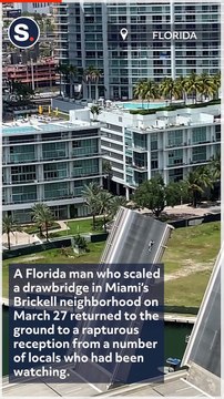Florida Man Waves 'in Triumph' as He Climbs Raised Drawbridge