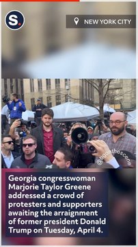 Rep Marjorie Taylor Greene Says 'Trump Is Innocent' Outside Manhattan Criminal Court