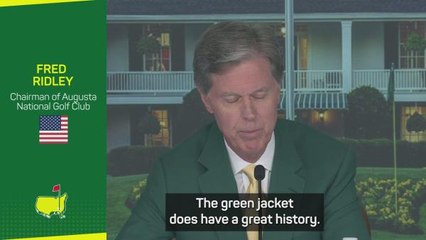 Green jacket a 'symbol of celebration' - Ridley
