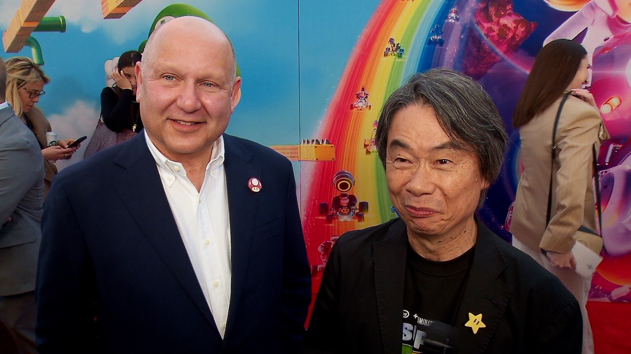 Chris Meledandri and Shigeru Miyamoto Mario Bros World Premiere