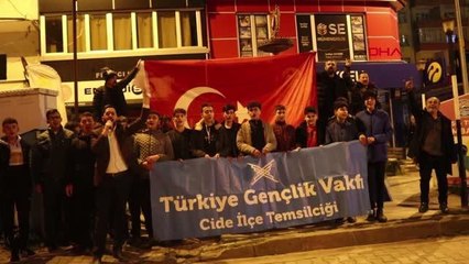 CİDE'DE, İSRAİL'İN MECSİD-İ AKSA'YA YÖNELİK SALDIRISI KINANDI