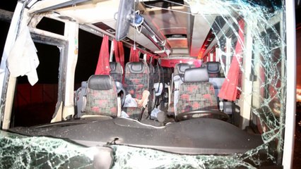 Kayseri'de yolcu otobüsü devrildi
