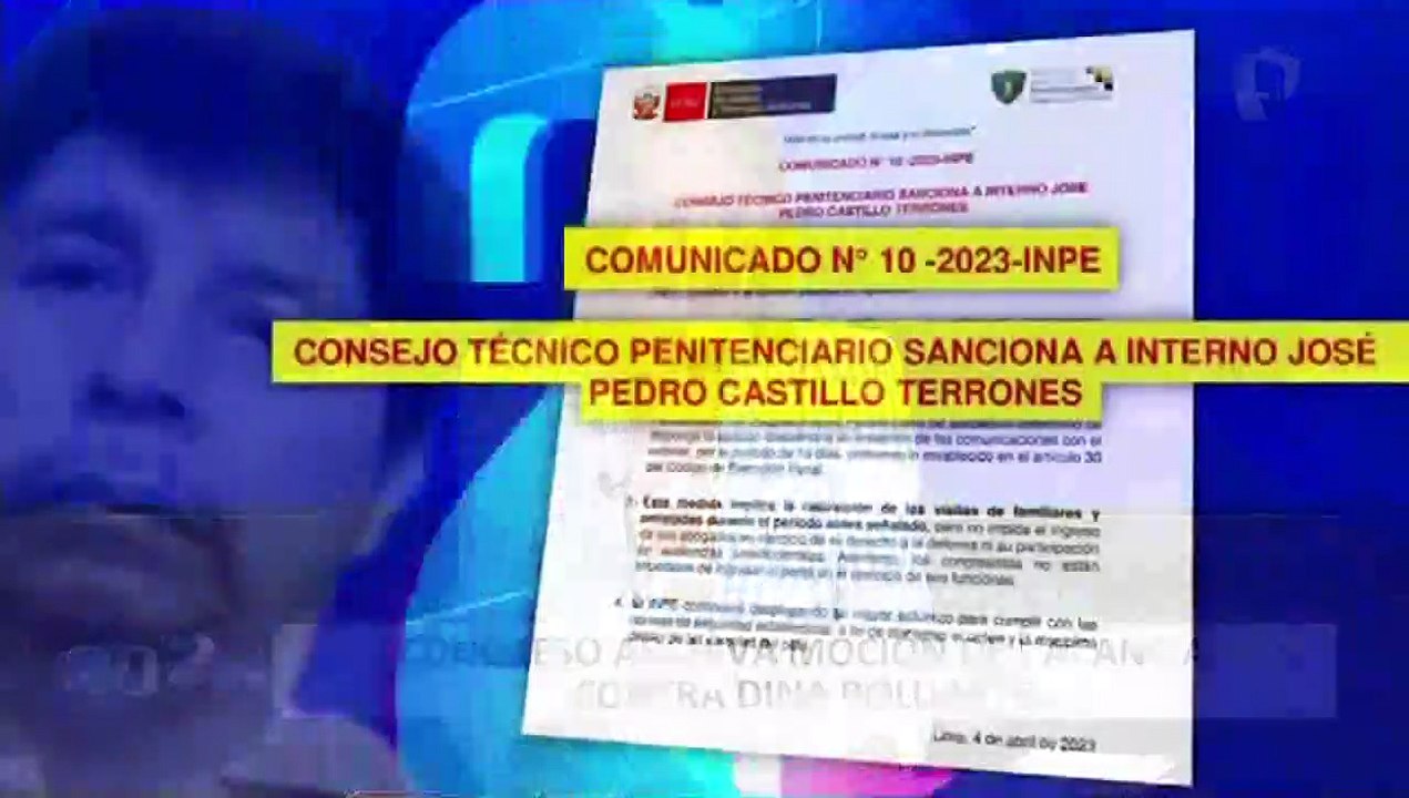 Por sanción del INPE: Pedro Castillo no podrá recibir visitas de amigos ni familiares por 15 días