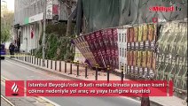 Beyoğlu'nda 5 katlı binada çökme riski! Araç trafiğe kapatıldı, tramvay seferleri durdu