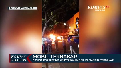 Diduga Korsleting Kelistrikan Mobil Di Cianjur Terbakar