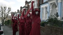 Street mime artists lead silent vigil to protest felling of 123-year-old tree