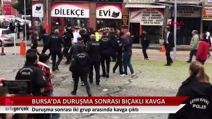 Duruşma sonrası adliye önünde bıçaklı kavga