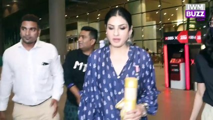 Raveena Tandon returns to Mumbai after winning Padma Shri Award