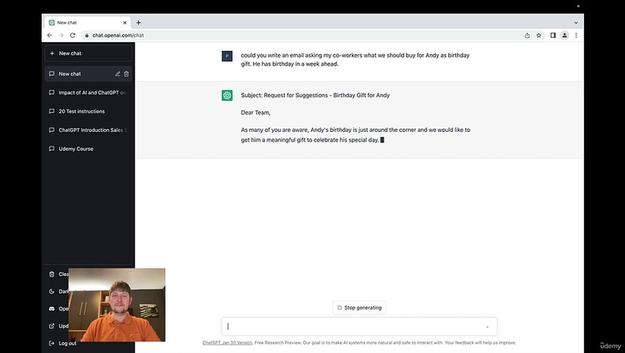 ChatGPT for Work  Learning - Help with email writing