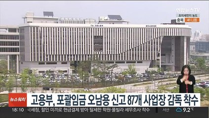 고용부, 포괄임금 오남용 신고 87개 사업장 감독 착수