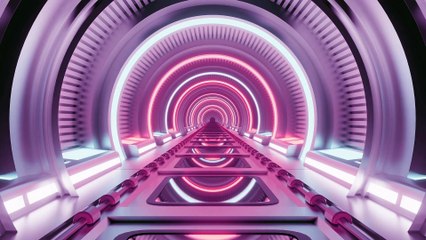 Corridor Futuristic Round Tunnel VJ Loop