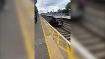 Man filmed driving along a railway track to try to evade police