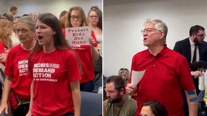 Teacher disrupts hearing as Republicans vote to allow educators to carry guns in schools