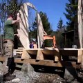 process of building an outdoor barrel sauna from start to finish insulating to keep the heat inside