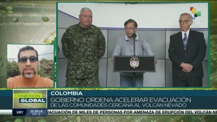 Gobierno colombiano se mantiene alerta por aumento de actividad del volcán Nevado del Ruiz