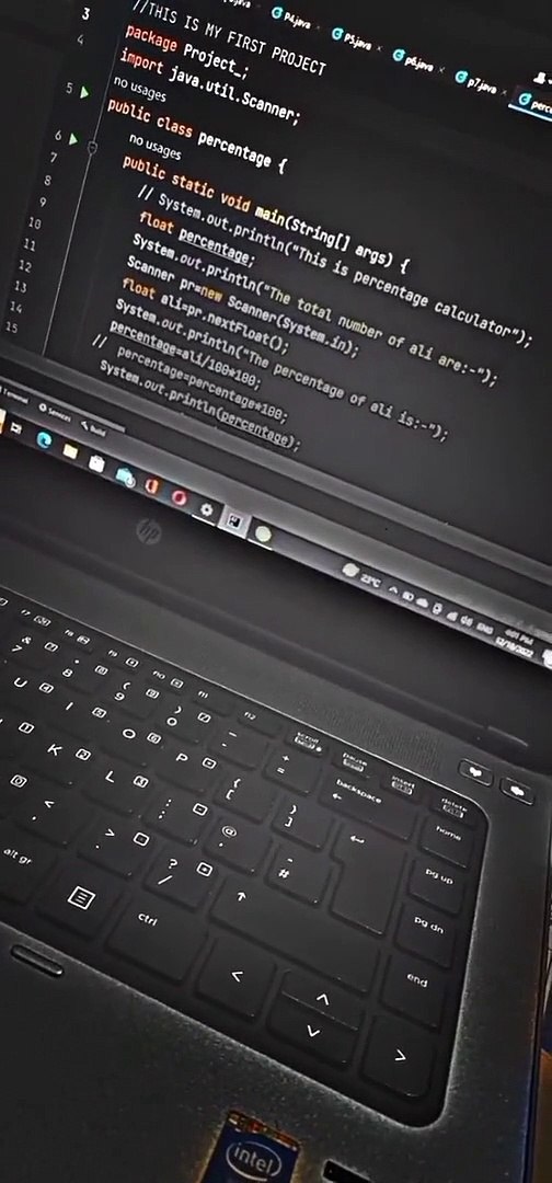 Java programing  in laptop