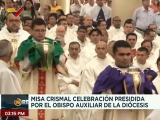 Realizan Misa Crismal en celebración  presidida por el Obispo auxiliar de la diócesis