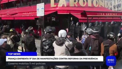 FRANÇA ENFRENTA 11º DIA DE MANIFESTAÇÕES CONTRA REFORMA DA PREVIDÊNCIA