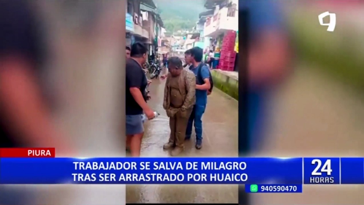 Piura: persona se salva de milagro tras ser arrastrada por huaico en Canchaque