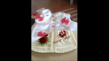 Very attractive handknitting baby sweater design