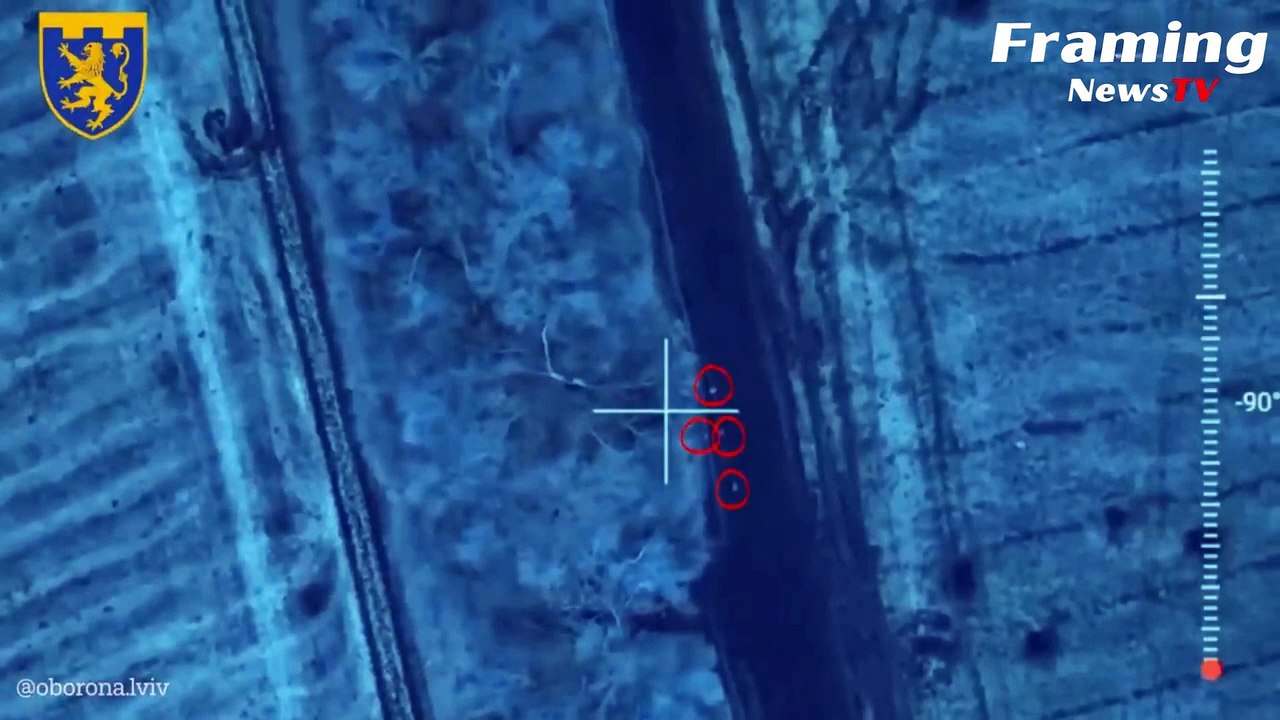Drone Ukraina menjatuhkan bom ke tentara Rusia yang maju di malam hari