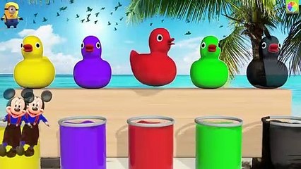Colors For Children To Learn with Rubber Duck Toys! Minion! Mickey Mouse - Learn Colours For Kis
