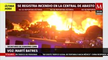 No hay heridos ni fallecidos tras incendio en Central de Abastos; está controlado al 10%: Batres