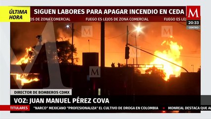 No hay heridos ni fallecidos tras incendio en Central de Abastos; está controlado al 10%: Batres