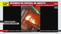 Reportan incendio en inmediaciones de la Central de Abastos de Iztapalapa