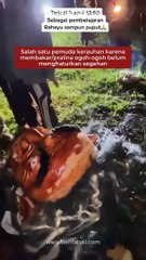 RAHAYU  Kronologi karena membakar/pralina ogoh-ogoh belum dihaturkan segehan, salah satu pemuda mengalami trance.