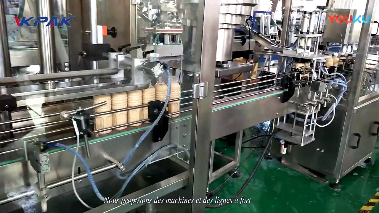 Ligne de production de remplissage de bouteilles de vinaigrette à six buses