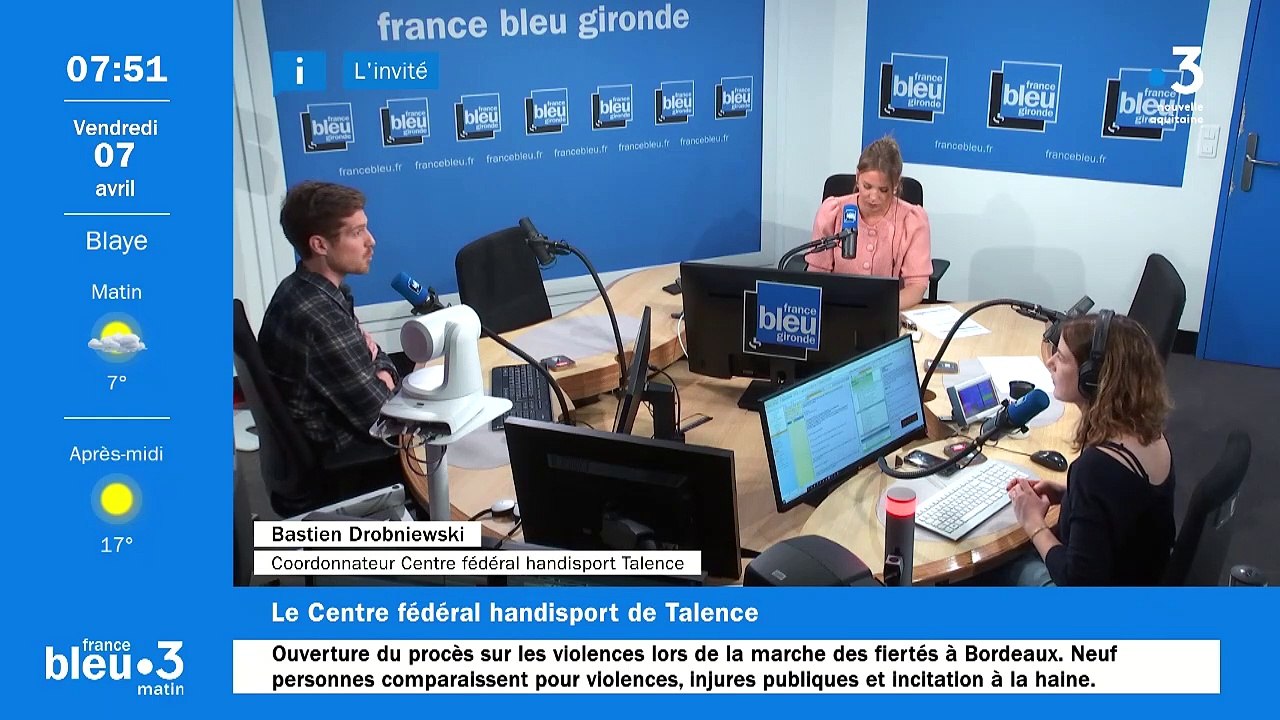 Semaine paralympique : Bastien Drobniewski, coordonnateur du centre fédéral handisport de Talence, invité de France Bleu Gironde
