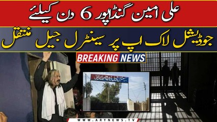 Ali Amin Gandapur transferred to Central Jail on judicial lock-up for 6 days