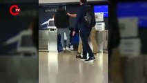 O anlar kamerada ! Check-in işlemi esnasında havalimanı çalışanı yolcuya saldırdı.