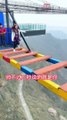 Incredible footageof a daredevil bungee jumper jumping from a bridge