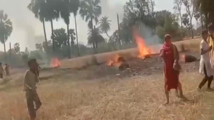 सिवान: असामाजिक तत्वों ने किसानों की गेहूं की फसल में लगाई आग, लाखों का नुकसान