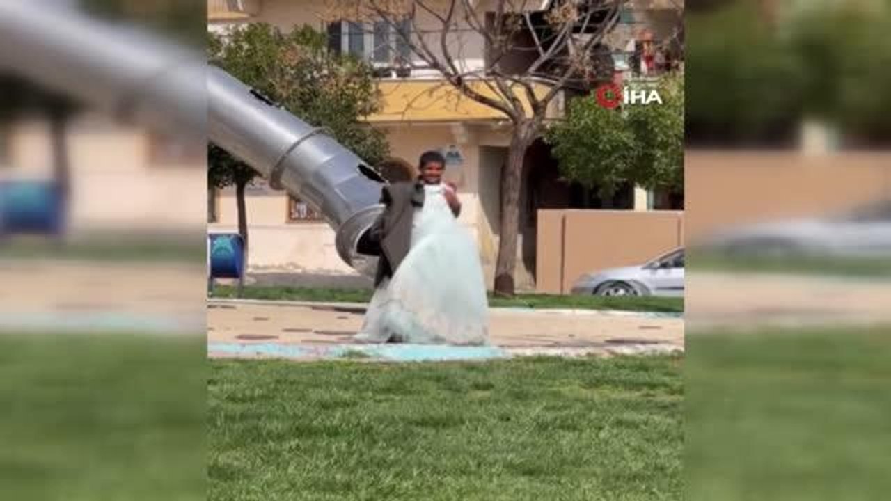 Sosyal medyaya düşen gelinlikli çocuk görüntüsü polisi harekete geçirdi