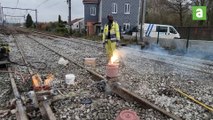 Chantier d'Infrabel à la bifurcation de Froyennes