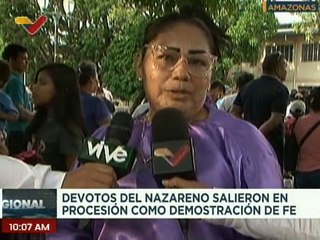 Más de 2 mil personas acompañaron al Nazareno en su procesión en el estado Amazonas