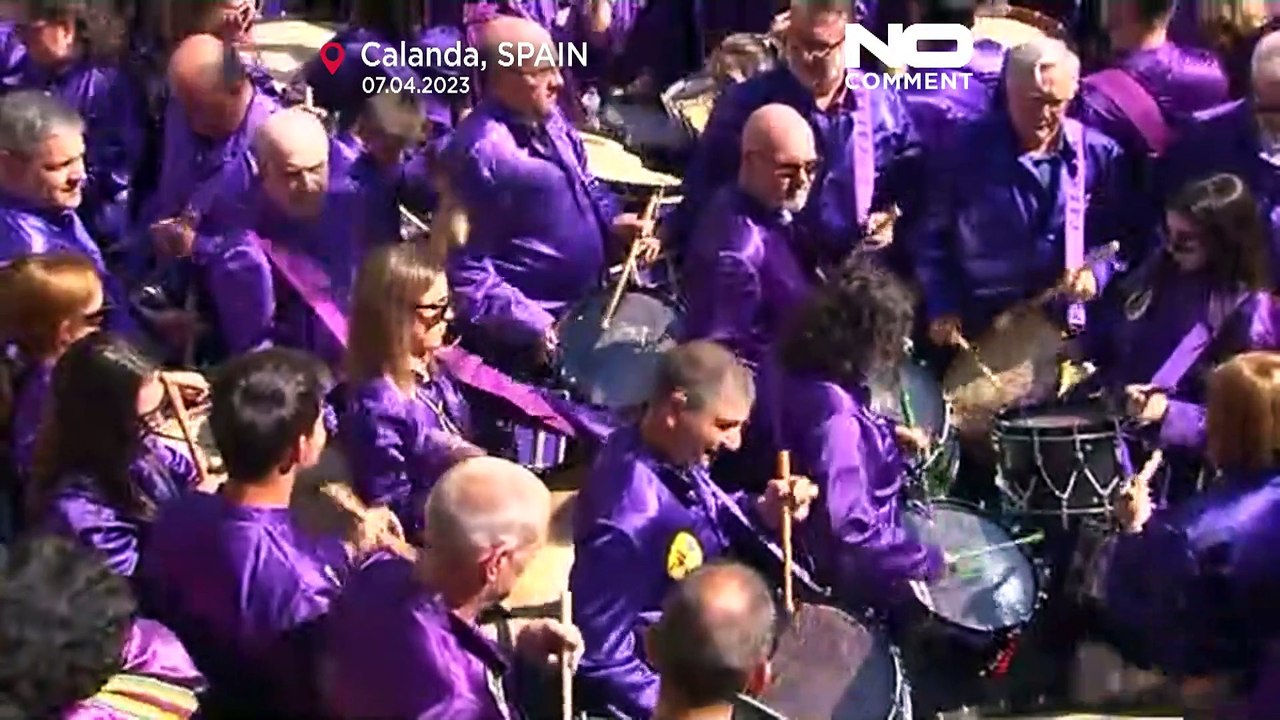 España | Los tambores toman Calanda en la tradicional rompida de la hora de Semana Santa