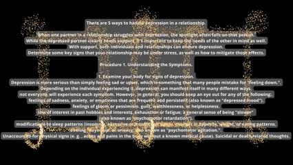 There are 5 ways to handle depression in a relationship.