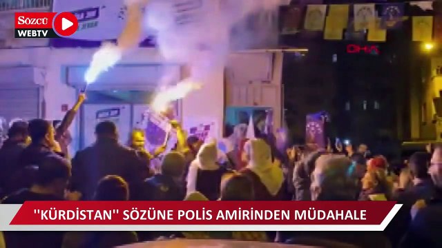 Yeşil Sol Partinin seçim bürosu açılışında Kürdistan sözüne polis amirinden müdahale 