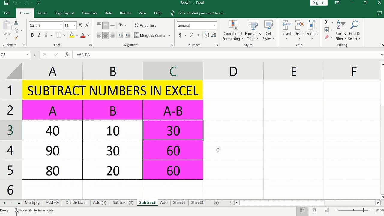 how-to-subtract-numbers-in-excel-video-dailymotion
