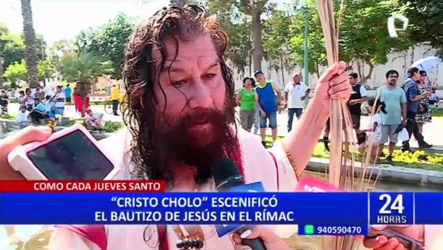 Rímac: “Cristo Cholo” escenifica el bautizo de Jesús por Semana Santa