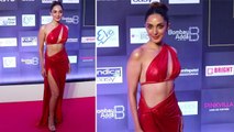 Pinkvilla Style Icons Awards: Kiara Advani Thigh High Slit Metallic Red Dress Look Video Viral