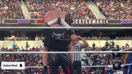 Brock Lesnar defeats Omos at Wrestlemania 39!