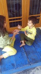 Cute Akshu & Trishu playing Ao milo-dm